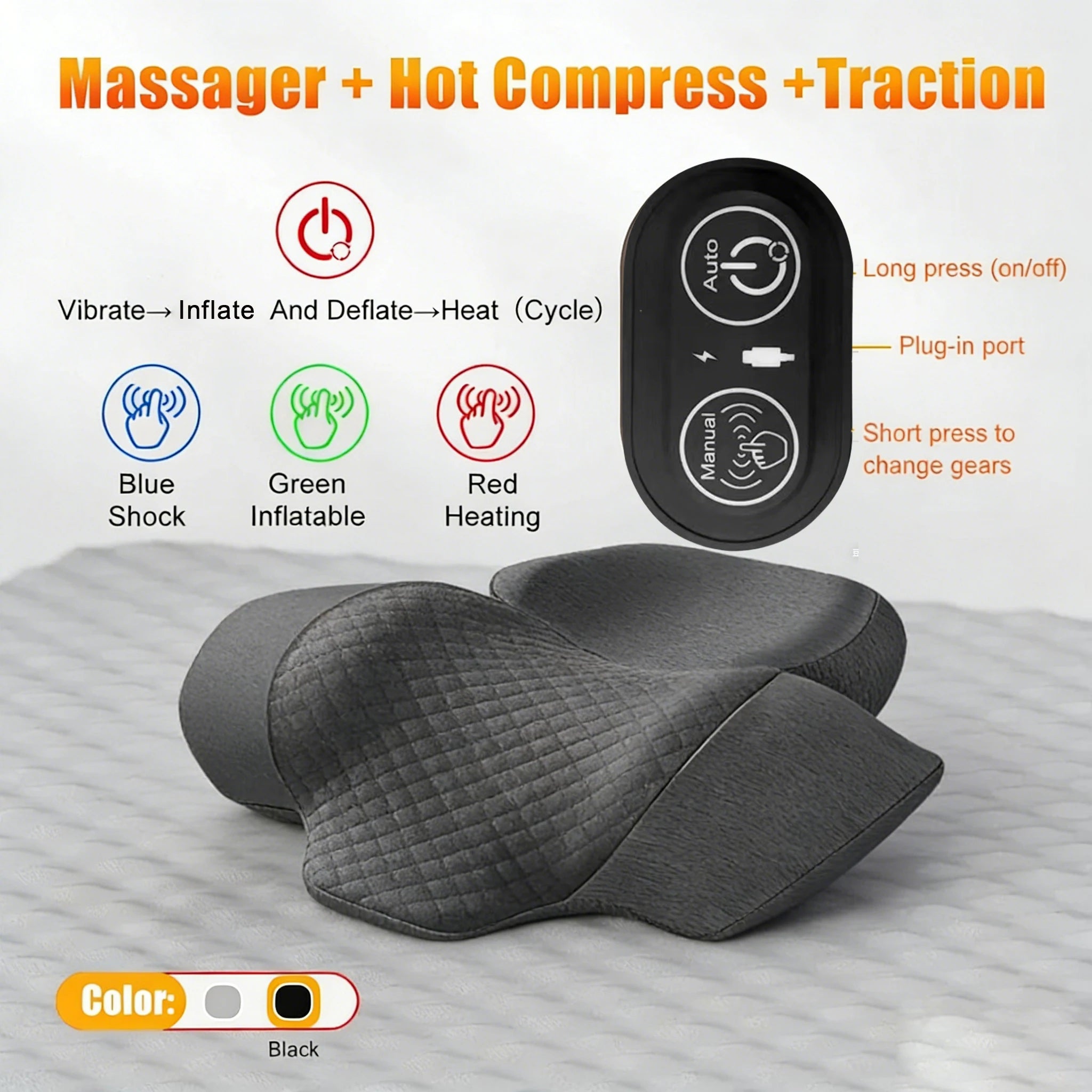 Heated Neck Massager Pillow